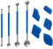 YUNYU Lot de 9 outils de jointoiement - 4 grattoirs à billes en métal et 5 extracteurs en silicone - Kit de lisseur de joint professionnel pour salle de bain et cuisine (kit d'outils de jointoiement 2