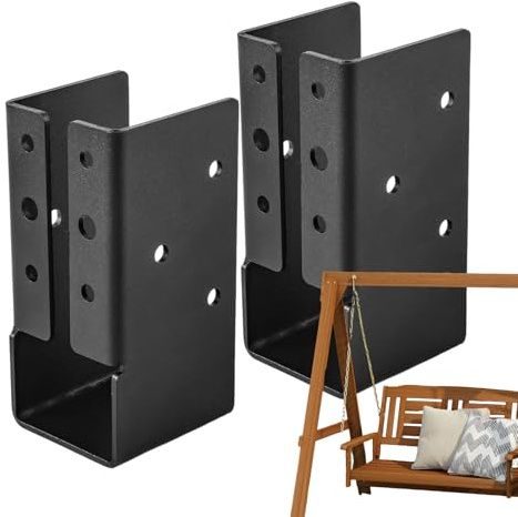 Braccioli da 2 x 4 - supporto per fascio in legno rinforzato, kit di montaggio con binario per scale forte | Supporto per recinzione esterna, ancore per pergolati a carico pesante, connettori per