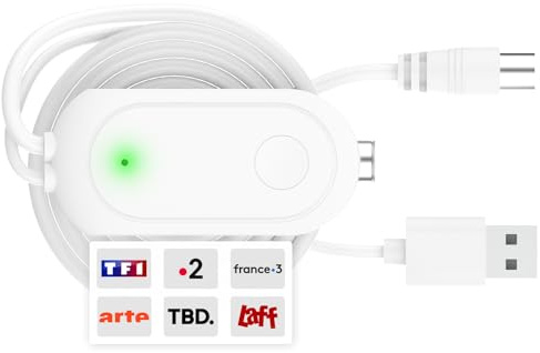 Amplificateur Antenne TV – Booster Signal TNT HD 4K – Compatible Antenne TV Intérieure et Extérieure – Réception Stable & sans Parasites – Connexion USB Facile