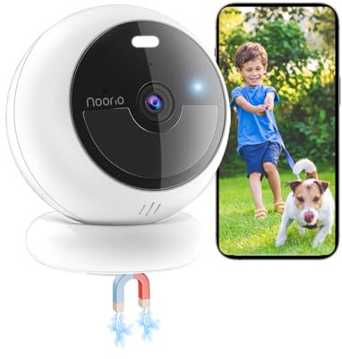 Noorio Security Cameras Wireless Outdoor Magnetic, 1080P Battery Powered Indoor Cameras for Home Security, Smart Motion Detection Outdoor Pet Dog Camera, Free Local Storage MagCam, 2.4G WiFi, B200S