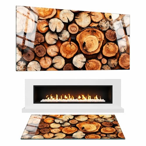 TMK ArtDeko Glasplatte für Kaminofen – Funkenschutzplatte Glas Rechteckig – Feuerfeste Bodenschutzplatte Kamin
