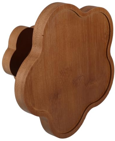 Didiseaon Plateau Bois sur Pied Forme Fleur Rangement Clés Accessoires Petits Objets Décoration Maison Bureau