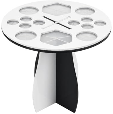 Ipetboom Support de Séchage Pinceaux Maquillage Acrylique Noir Blanc Organiseur Multifonction pour Rangement et Présentation des Outils Cosmétiques Usage Professionnel et Personnel