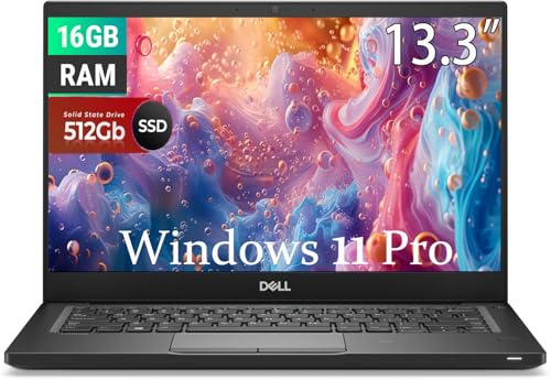 Dell Latitude 7390 Laptop Business, 13,3 FHD (1920 x 1080), Intel Core i5-8350U 1,7 GHz, RAM 16 Go, SSD 512 Go, clavier japonais, Windows 11 Pro (renouvelé)