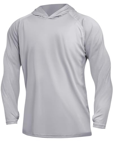 DiULi UV solskydd för män långärmad tröja, UV-skydd huvtröja för fiske Rash Guard, Sun Hoodie UPF50+ UV träning gym tröja