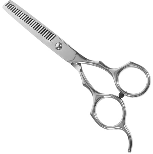 Professionelle aus Edelstahl 17cm Effilierschere für Haarschnitt | Doppelseitige Zahnung, Silberne Ausführung, für Salon und Zuhause, Präzises Kürzen Zufälliger Stil