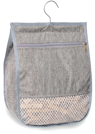 Lirynox Peg Bag for Washing Line with Hanger, Hanging Peg Bag with Zipper 360° Rotation Clothespin Storage Bags Reusable Large Pegs Holder Basket for Outdoor Yard Balcony Laundry Room