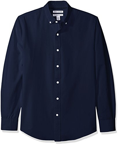 Amazon Essentials Camicia Oxford a Maniche Lunghe Slim Uomo, Blu Marino, XL