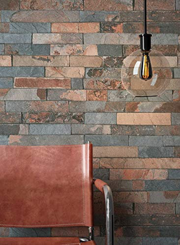 NEWROOM Steintapete Tapete Braun Mauer Stein Modern Vliestapete Grau Vlies moderne Design 3D Optik Steintapete Ziegelstein Backstein Mauerwerk Klinker Loft inkl. Tapezier Ratgeber