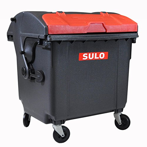 SULO Bote, Caja para lápices, Mini Basura, Mini contenedor de Tipo MGB100, Gris/Rojo (22297)