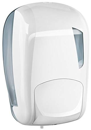 Soft Care Dispenser di sapone e disinfettante ricaricabile, 1 litro, bianco, plastica ABS, funzionamento manuale