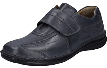 Josef Seibel Homme Chaussures Basses avec Velcro ALEC, Monsieur Chaussures Basses,Largeur K (Extra-Large),Semelle intérieure Amovible,Bleu (Ocean),43 EU / 9 UK