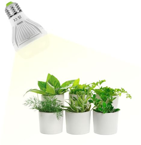 SANSI 10W LED Grow Light for Indoor Plants, 150W Equivalent Full Spectrum LED E27 Plant Grow Light Bulb with Frosted Lens (PPF: 16μmol/s, 120° Beam Angle, Veg Coverage: 2x1 Sq Ft)