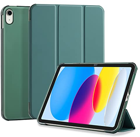 4UBonLife Case for iPad (A16) 11th Generation 11 Inch 2025, for iPad 10th Generation Case 10.9 inch 2022, Slim Stand Hard Cover with Translucent Frosted Back Shell, Night Green