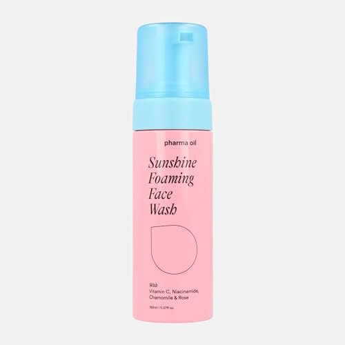 Pharma Oil - Sunshine Reinigungsschaum Gesicht 150 ml - Cleanser Gesicht Angereichert mit Vitamin C - Niacinamid - Kamille - Rosenextrakt - Waschgel Gesicht Männer und Damen - Make up Entferner
