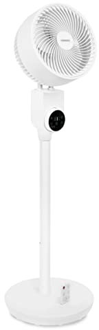 VONROC Standventilator oszillierend leise - Ventilator mit Fernbedienung, 3 Geschwindigkeitsstufen und Wind-Modi (Weiss, 98cm)