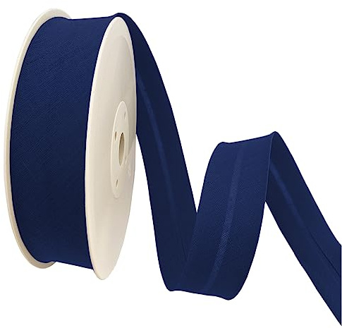 TEXTEX = 20 mm Breites Schrägband. 50% Baumwolle und 50% Polyester. Stück von 10m - (Elektrisches Blau)