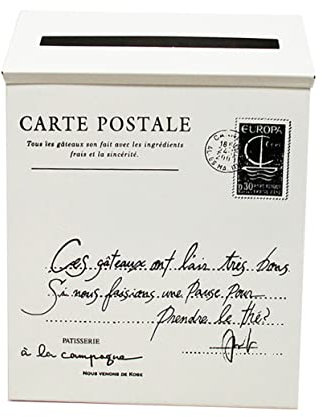 DOITOOL Briefkasten Buchstabenbedruckung Dekorativer Wanddeko Für Zuhause Kreative Fotorequisite Beige-weiß