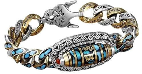 Türkisfarbenes Perlenwickelarmband – Wickelarmbänder aus runden Edelsteinen | Verstellbare, Dehnbare Perlenstapelarmbänder für Männer und Frauen, B, 1