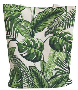 Tote Bag Hojas De Palma Verdes Bolsa de Tela Algodón y Cáñamo Bolsas de Tela para Pintar Gran Capacidad Bolsa Tela Plegable Bolso Tela Duradero Totebag Reutilizable Bolsos de Tela 30x40cm/1 Pcs