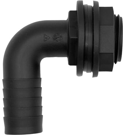 VARIOSAN Passacavo per serbatoio 16669, filettatura esterna 3/4 x 19 mm, raccordo angolare 90°, PP, colore nero, guarnizione inclusa