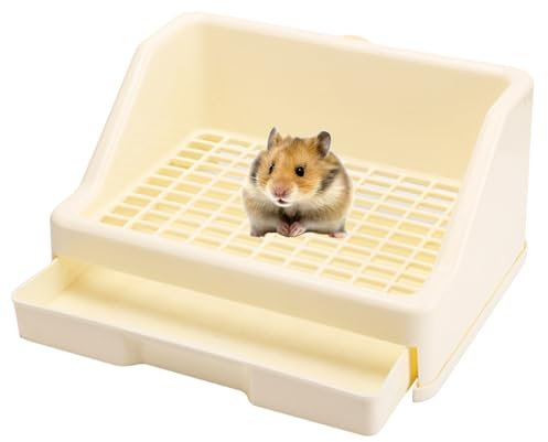 Kaninchentoilette, 11,81 x 8,86 x 6,1 Zoll Kaninchen-Töpfchentrainer-Pfanne mit Gitter, Kleintier-Katzentoilette, Hasentoiletten-Katzentoilette, kleine Bettkasten-Haustierpfanne für Kaninchen-Chinchil