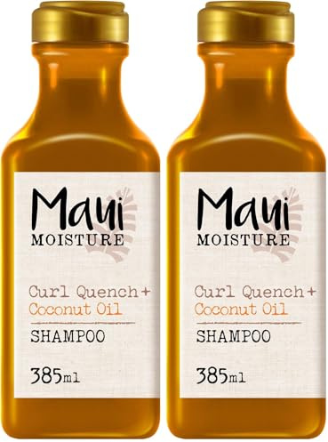 Maui Moisture Hair Care, Curl Quench+, Coconut oil, Shampoo for Thick and Curly hair, 385 ml (Packing May Vary). (Pack of 2)