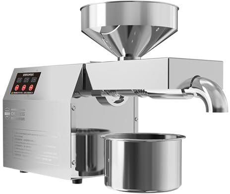 Lakenbroade 1000W Oil Press Machine Oil Expel, Stainless Steel Electric Automatic Cold Hot with Intelligent Control Panel/LCD Touch Screen/Food Grade Stainless Steel, Oil Extractor
