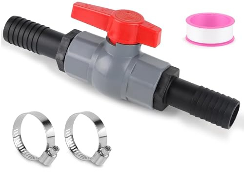 NIEEKRUN PVC Absperrventil 40mm Kugelhahn mit Schlauchverbinder Pool Kugelhahn Ventil Kugelventil - 2 x 32mm Schlauchtülle