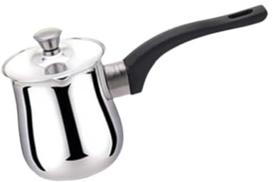 Folpus Cafetière turque chauffe-lait pour cuisinières à Induction cafetière Portable en acier inoxydable pour la maison voyage bureau cuisine, 360 ml