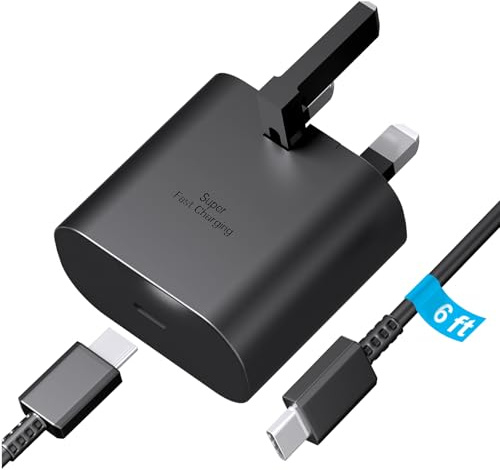 For Samsung Fast Charger,25W USBC Plug with 6ft Cable, Super Fast Chargers | Compatible with Galaxy S26/S26U/S26+/S25/S25U/S25+/S24/S24Ultra/S24+/S20 FE,S20,S10,Note 20,A12,A13