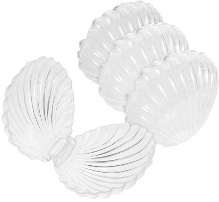 Alipis 4stücke Transparente Muschel Schmuck Und Süßigkeitenschalen Leichte Kunststoffbehälter Für Partygeschenke Hochzeiten Und Besondere Anlässe Für Schokoladen Und