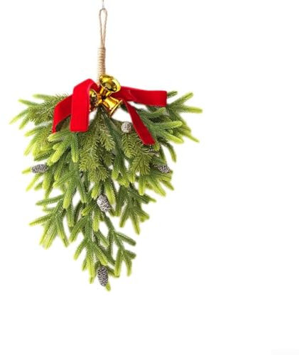 Entgoinggo Weihnachtsbaum, hängend kopfüber Weihnachtsbaum Dekor, Wandbehang Weihnachtsbaum, für Weihnachtsbaum Kranz Indoor Outdoor Tür Dekoration