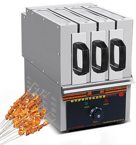 Parrilla de Barbacoa de cajón Comercial, máquina de Carne de Barbacoa de cajón eléctrico de 3/5/7 Capas con Control de Temperatura y Ventana de visualización Superior, máquina Multifuncional 3 Layer