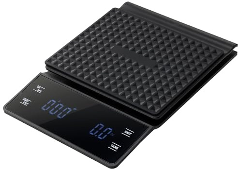 Navaris Digitale Kaffeewaage - Präzise Grammwaage mit Timer und LED-Anzeige - Multifunktionale Espresso Waage für Barista, Küche und Lebensmittel - Kaffeewaage mit Timer
