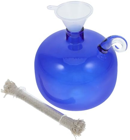 Garneck Nachfüllbare Runde Glasöl-lampe Aus Borosilikat Geruchloses Öllampenlicht Für Zuhause Und Büro Stilvolle Wiederverwendbare Innenraumbeleuchtung Nachhaltige Öllampe Für Moderne Wohn