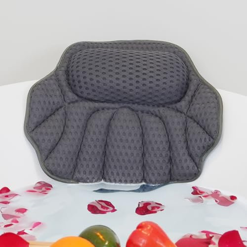 MANDREX 4D Ergonomic Bath Pillow – Luxury Head, Neck & Back Support for Bathtubs | 6 Strong Suction Cups | Universal Fit for All Tub Sizes | Relaxing Spa Comfort