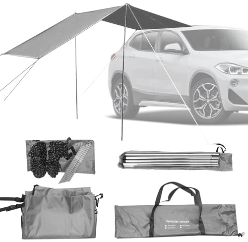 Voiture Tente de Hayon de Voiture, Paroi Avant et Latérales pour Motorhome Tarp Auvent, Bus Auvent Tarp, Caravane 440x200cm