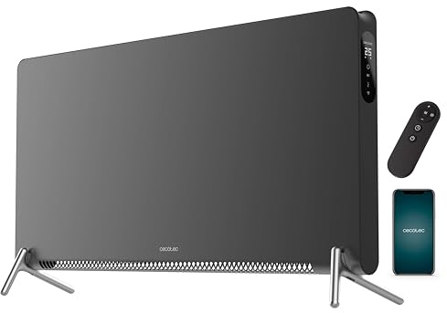 Cecotec Chauffage Électrique - Convecteur ReadyWarm 7200 Design Connected. 1800W, 3 Niveaux, App, LED, Télécommande, Minuteur, Installation Flexible, Sécurité, Design Moderne, Basse Consommation