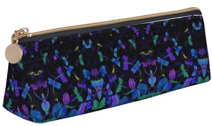 Ghjkfbf Astuccio in pelle con stampa libellula blu, sacchetto con cerniera per articoli di cancelleria, piccola borsa cosmetica