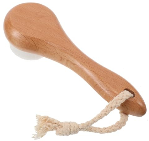 Spazzola Viso Pulizia Profonda con Manico in Legno Bianca | Nanofibra, Rimuove Cellule Morte e Punti Neri, Formato Portatile, per Viaggi di Lavoro e Hotel