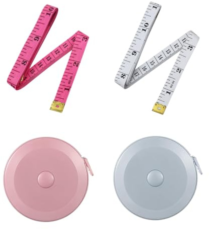 DYSWTUE 4 Piezas de Cinta Métrica Suave de Doble Cara Para Medidas Corporales, Retráctil para Medir la Longitud, el Pecho y la Cintura, Longitud 60 Pulgadas/1.5 m