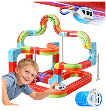 Hamino Electric Train Set for Kids with Anti-Gravity Magnetic Floating Tracks, Children's Electric DIY Railway Tracks Set STEM Toy, Christmas Birthday Gift for Boys Girls Age 3 4 5 6 7 8+ (68PCS)