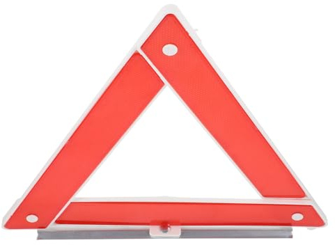 Operitacx Triángulo de Plástico y Metal de Advertencia Portátil y Plegable de Carretera Señal Reflectante para Seguridad Vial para Vehículos en Situaciones de Tráfico