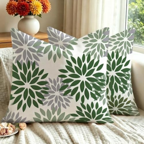 Qryflly Funda de Cojín Vintage Estampado Floral 50x50 Rústico | Estilo Rústico Chic Fundas De Almohadón Moderno Cojín Decorativo para Decoración del Hogar Sofá Dormitorio Coche 20x20