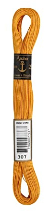 Anchor Stickgarn 4-fädig, 4386025-00307, Farbe:307, Stickgarne