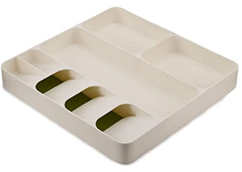 Joseph Joseph DrawerStore Cutlery, Kitchen Utensils and Cooking Utensil Gadget Accessories Organiser, in drawer storage – White