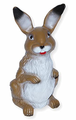 RAKSO Deko Garten Figur Dekofigur Gartenfigur Tierfigur Hase stehend aus Kunststoff Höhe 30 cm