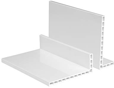 HEXIM Hohlkammer Winkelleisten weiß - PVC Kunststoffwinkel in vielen verschiedenen Maßen & Kantenhöhe - 2 Meter HJ 8826 (50x10, Aufnahmeprofil 3-7mm)