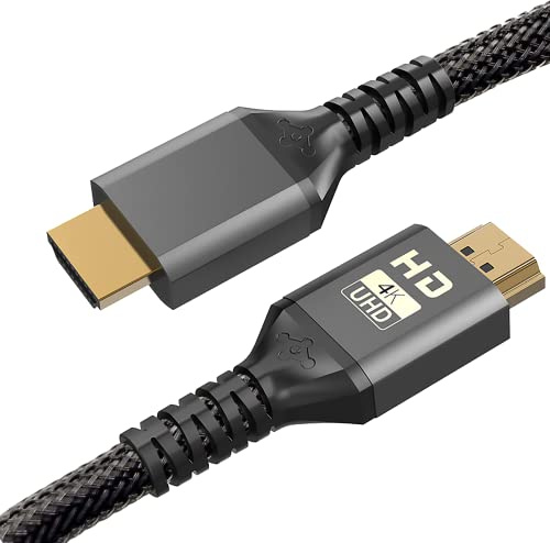 FAzuFlt 3m/9.84ft 4K HDMI Cable, High Speed, 18Gbps, HDMI 2.0 Cable, 3D, eARC, Braided HDMI Cord, Compatible UHD TV, Blu-ray, PS4, PC, Projector